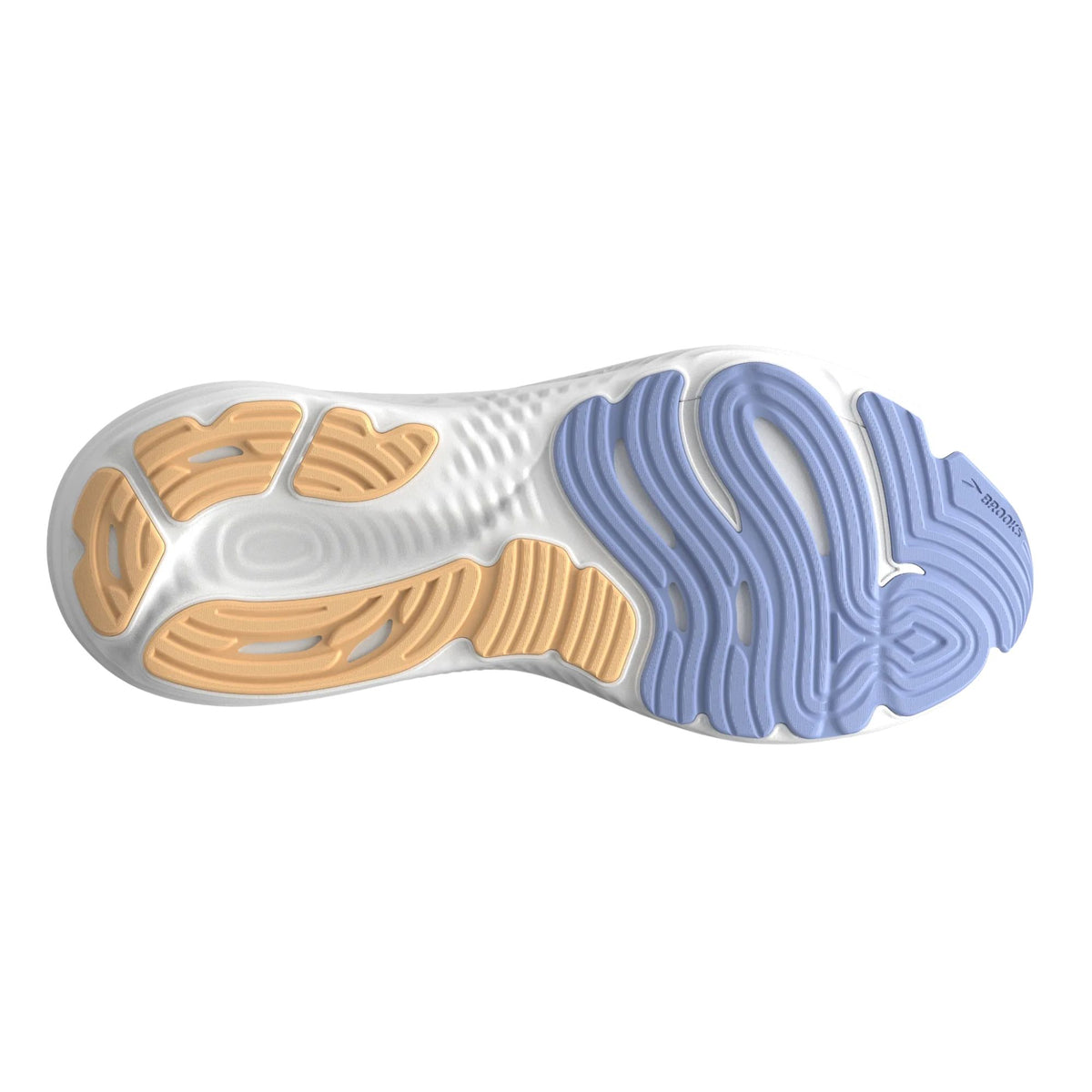 Brooks Glycerin GTS 22 women's stability running shoe in White/Blue Heron/Apricot, alternate view