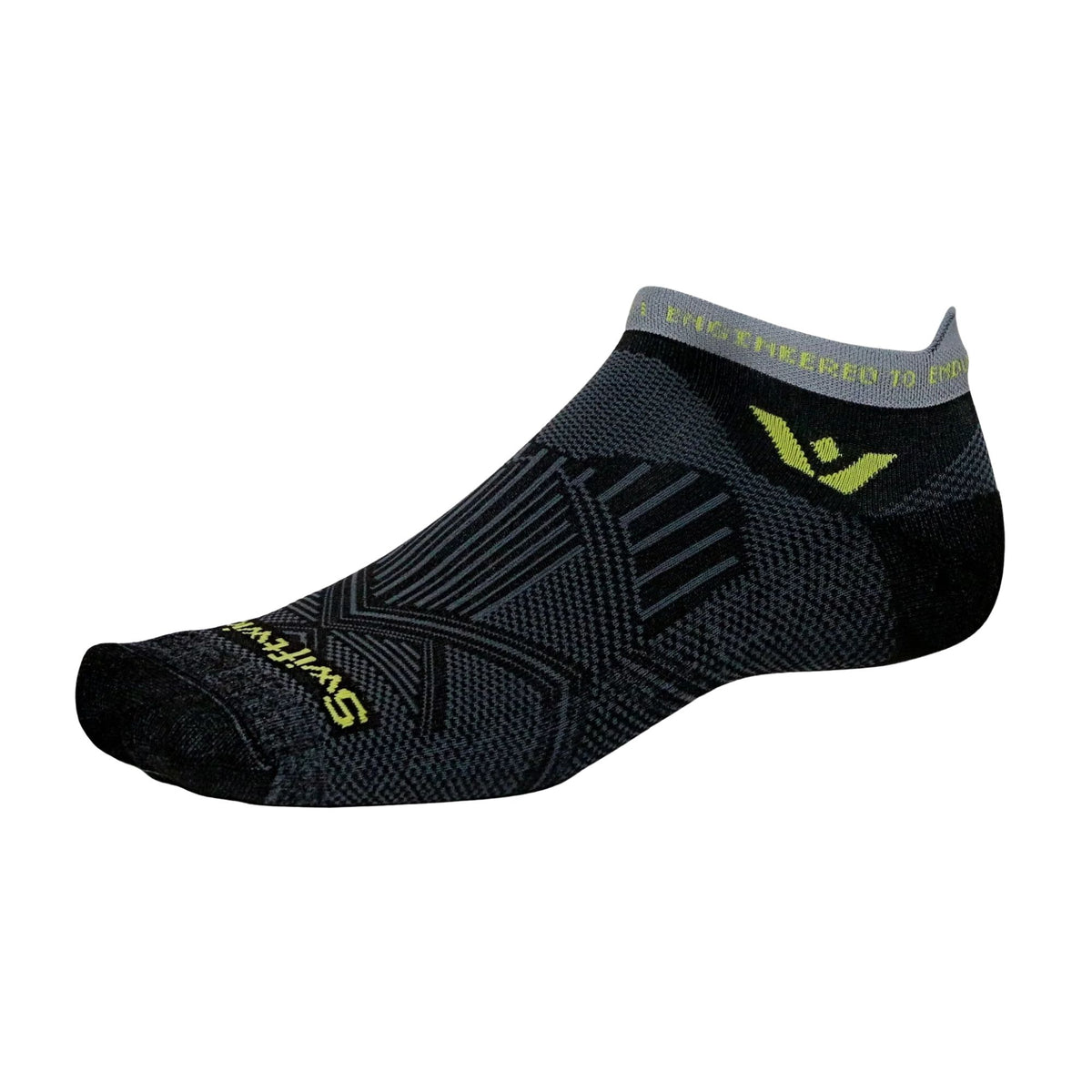Swiftwick Aspire No Show Sock in Black Yellow