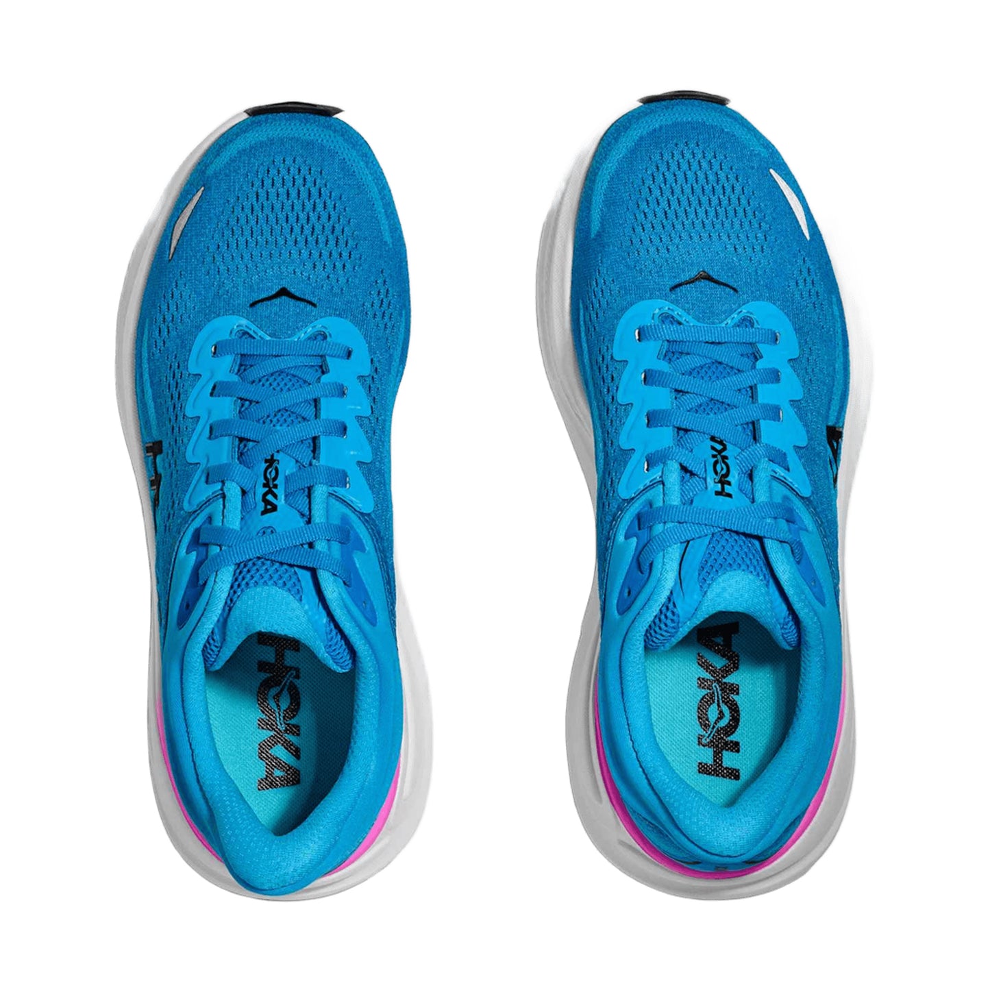 HOKA WOMEN'S BONDI 9 - SKYWARD BLUE/NEON FUCHSIA (SNNF) - 5