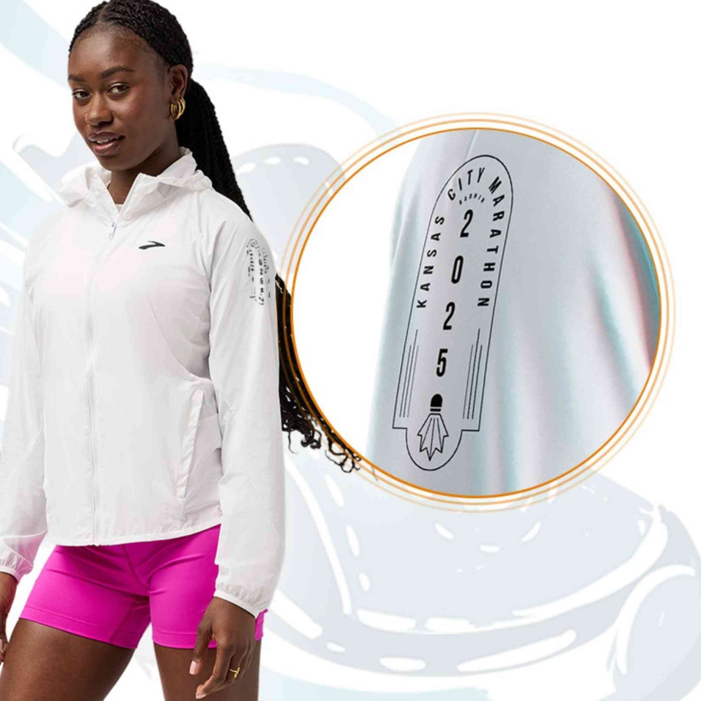 KC MARATHON THEMED BROOKS WOMEN'S CANOPY PACKABLE JACKET