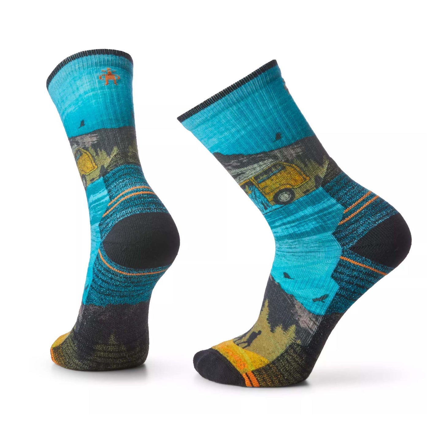 SMARTWOOL HIKE LIGHT CUSHION PRINT CREW SOCKS