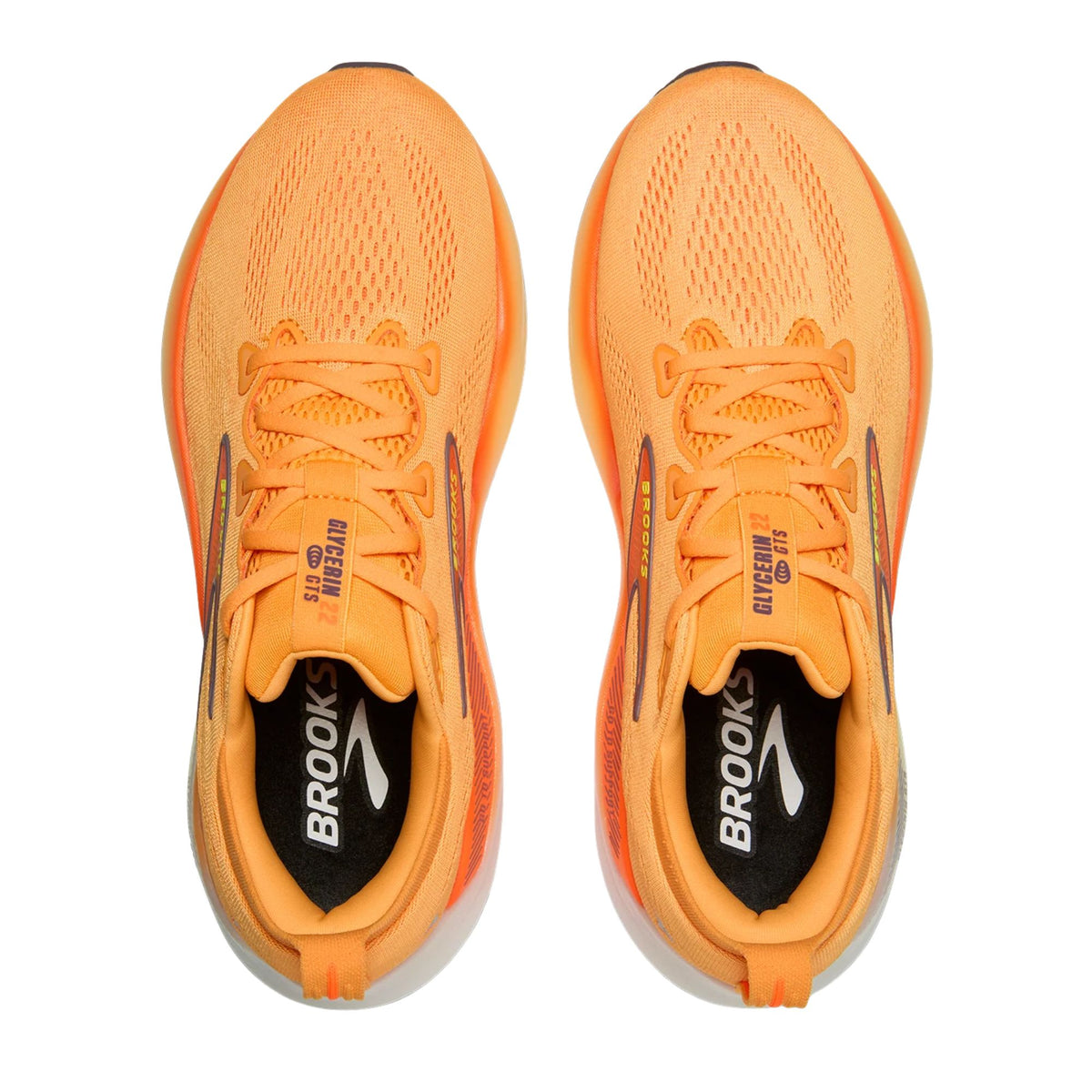 Brooks Glycerin GTS 22 men's stability running shoe in Orange/Nightlife/White, alternate view