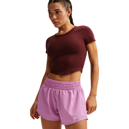 NIKE WOMEN'S ONE DRI-FIT MID-RISE 3" BRIEF-LINED SHORTS