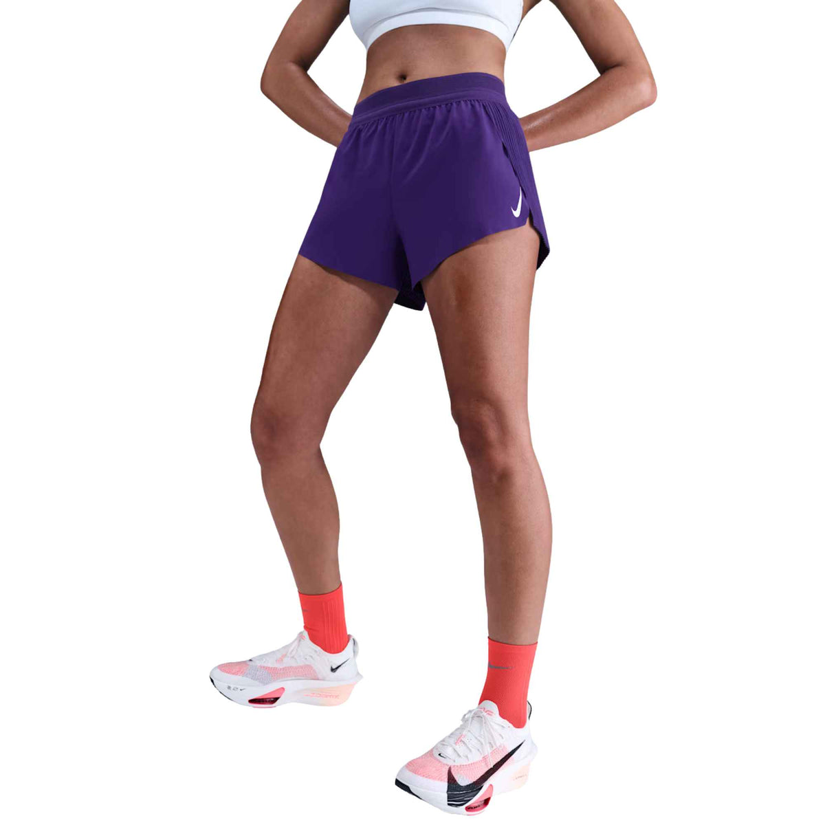 NIKE WOMEN'S AEROSWIFT DRI-FIT ADV MID-RISE BRIEF-LINED 3" RUNNING SHORTS