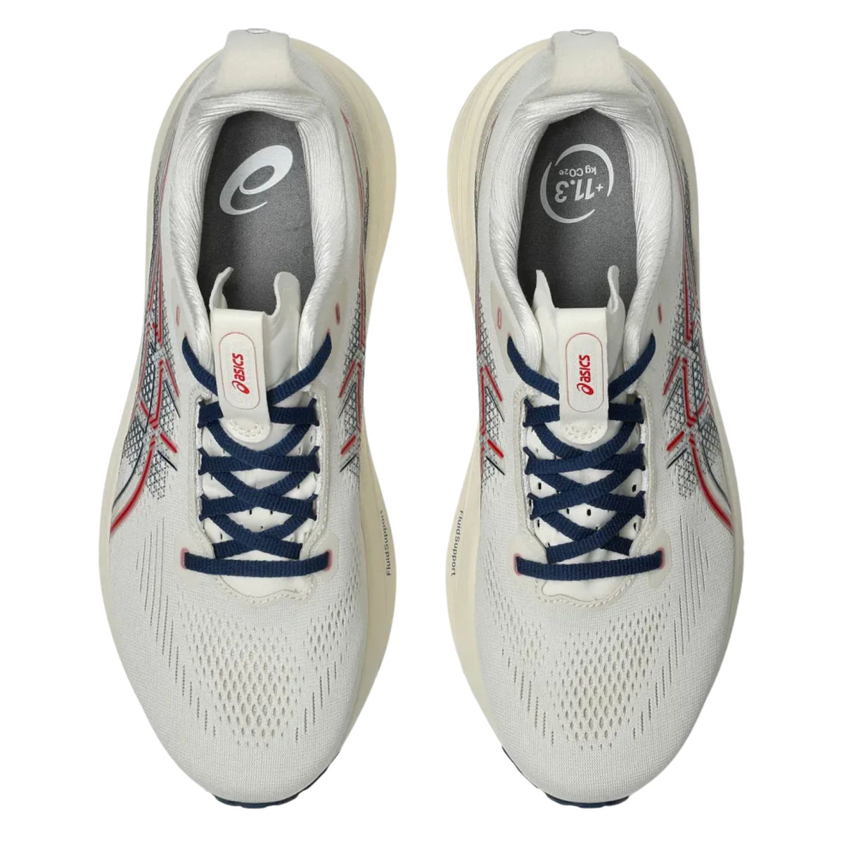 ASICS Kayano 33 men's stability running shoe in White/White, alternate view