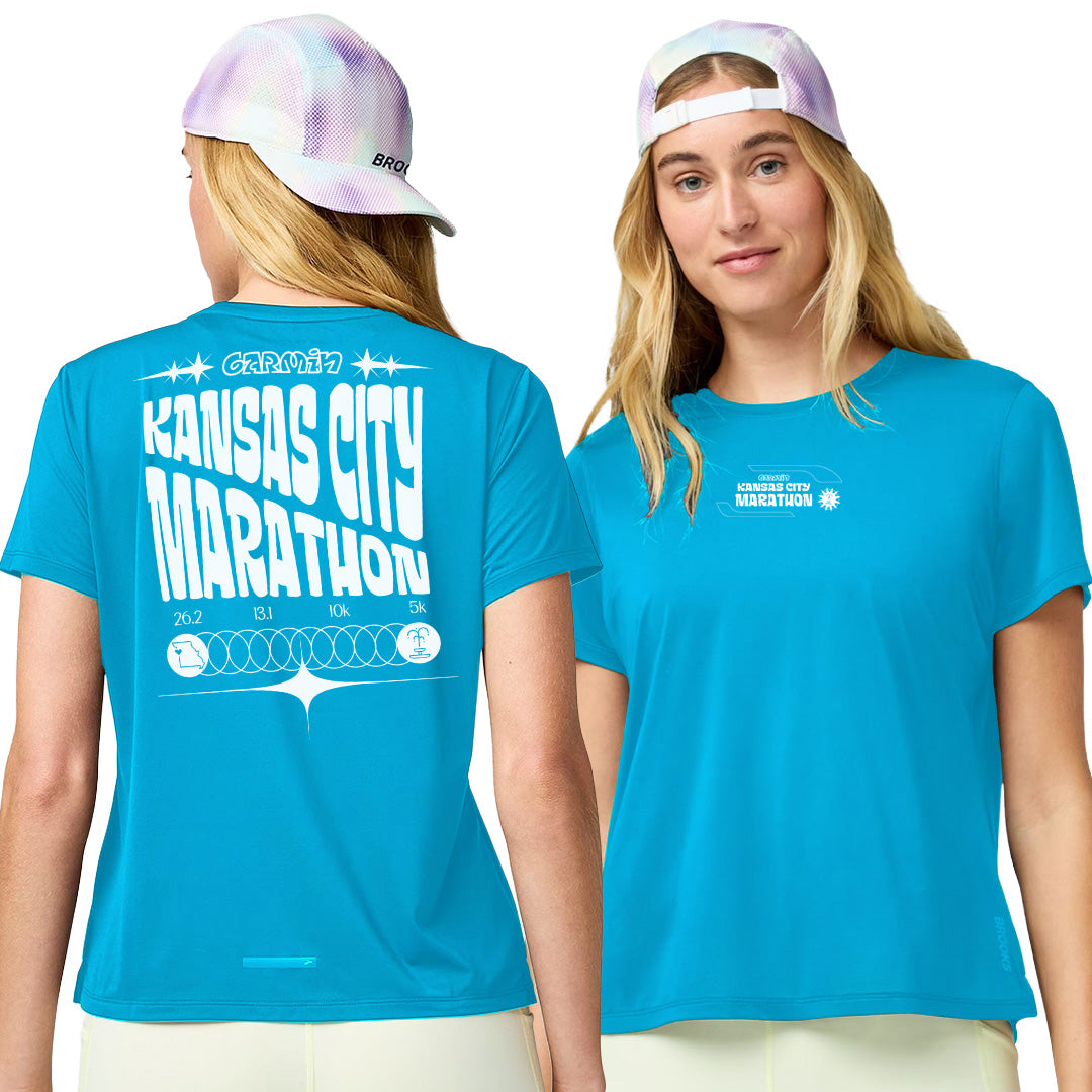 KC Marathon men's Brooks Dash Tech Short Sleeve in KC Marathon Cyber Blue, alternate view