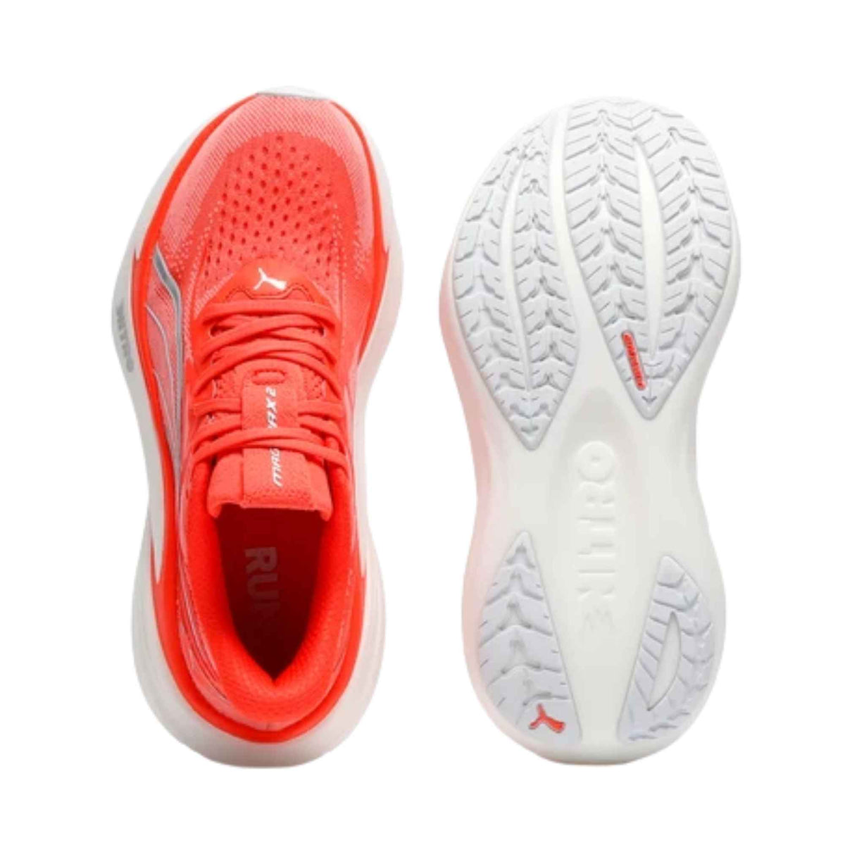 PUMA MagMax Nitro 2 women's road running shoe in Red Glamour/Puma Silver, alternate view
