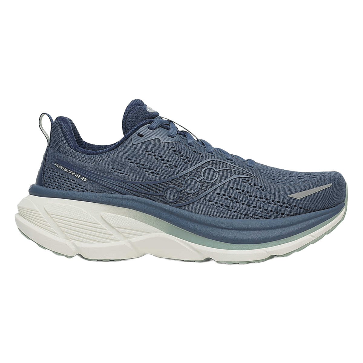 Saucony Hurricane 25 Wide men's stability running shoe in Dusk/Iceberg