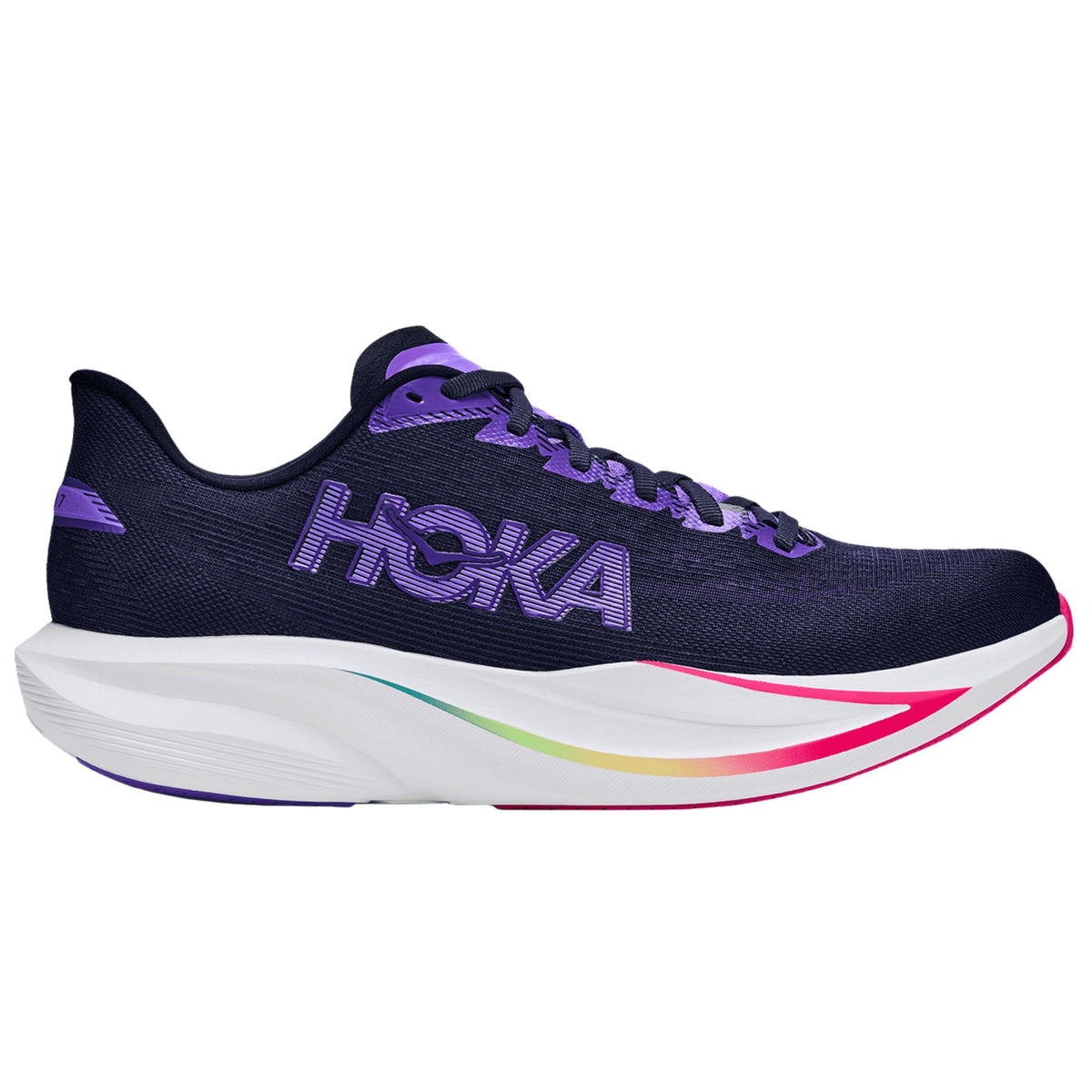 HOKA Mach 7 men's road running shoe in Carbon Black/Cosmic Purple