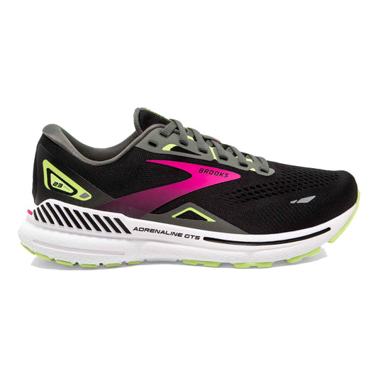 BROOKS WOMEN'S ADRENALINE 23 - BLACK/GUNMETAL/SHARP GREEN (037) - 5.5