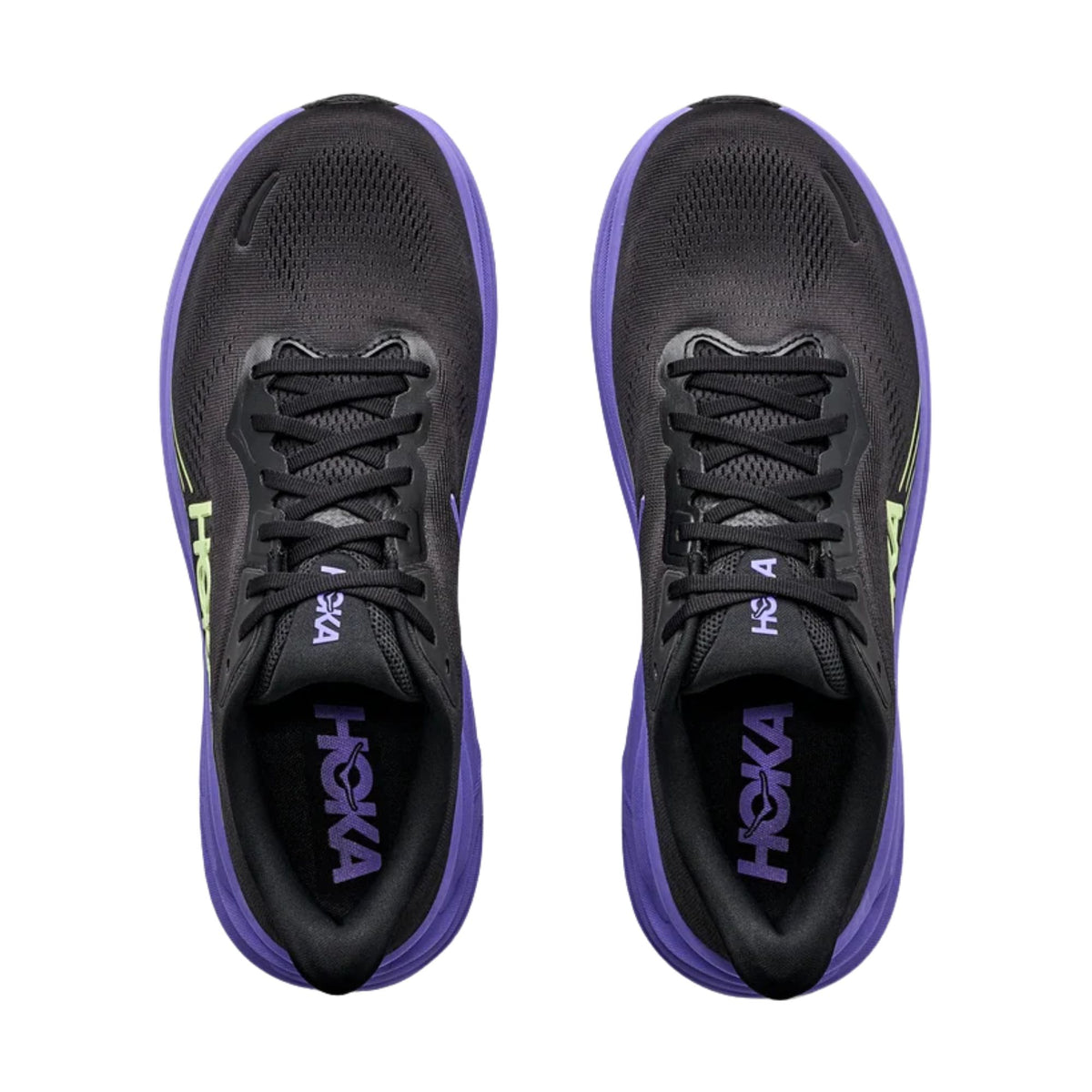 HOKA Clifton 11 men's road running shoe in Black/Neon Yuzu, alternate view