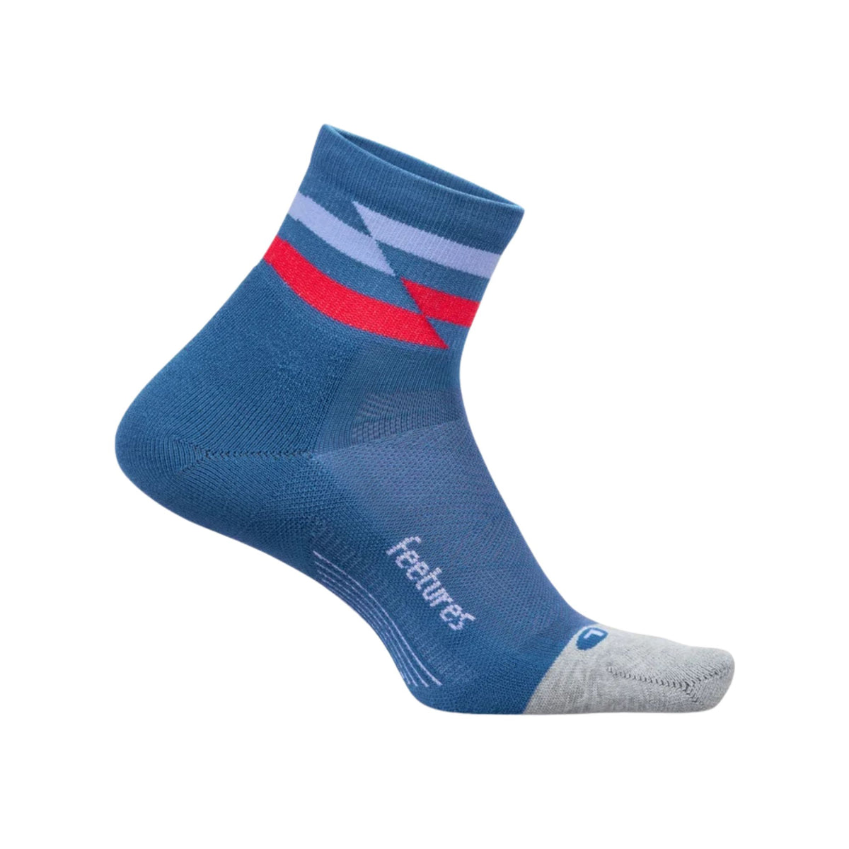 Feetures Elite Light Cushion Quarter Sock in Blue Track