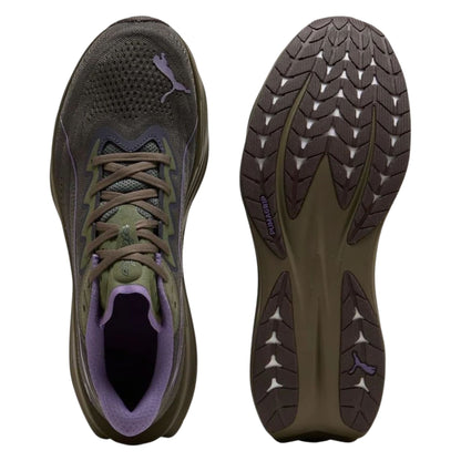 PUMA Deviate Pure Nitro men's road running shoe in Shadow Gray/Moss Veil/Matte Bronze, alternate view