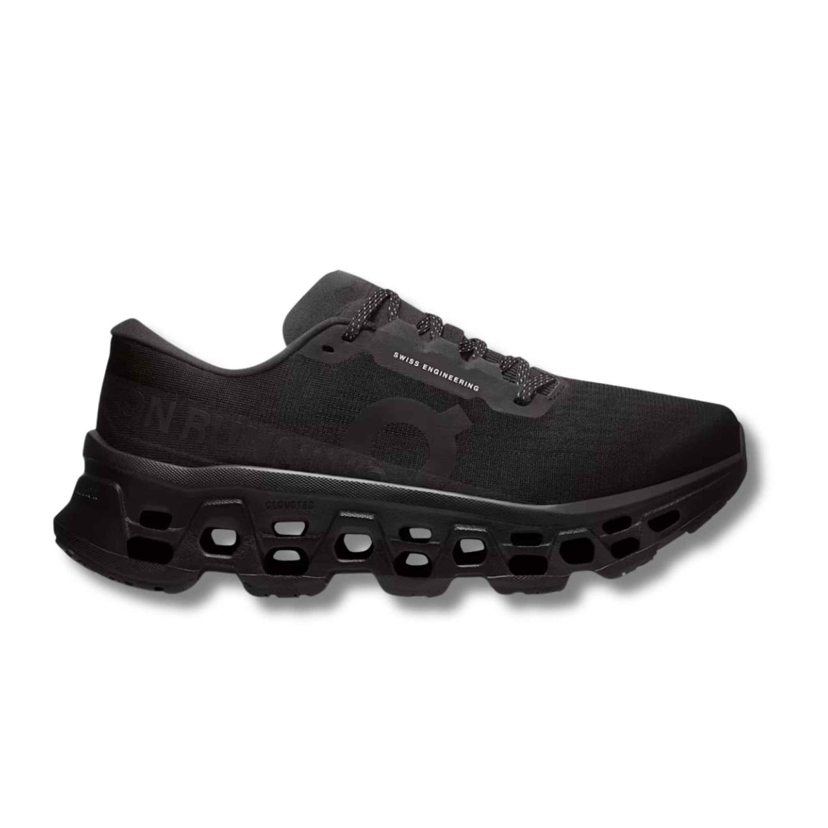 On Cloudmonster 3 women's road running shoe in Black/Black