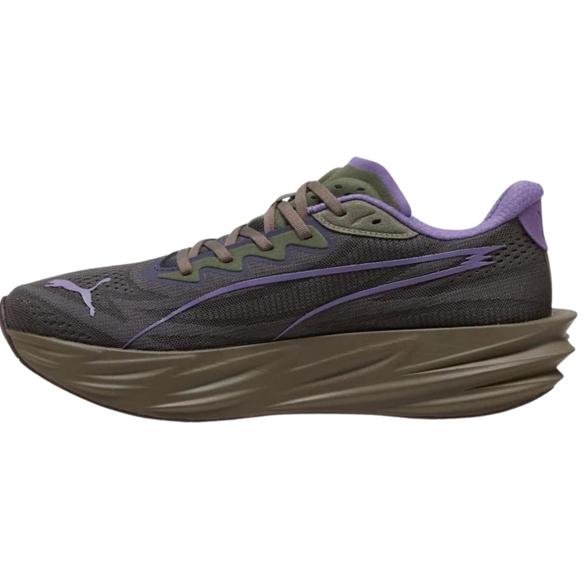 PUMA Deviate Pure Nitro men's road running shoe in Shadow Gray/Moss Veil/Matte Bronze, alternate view