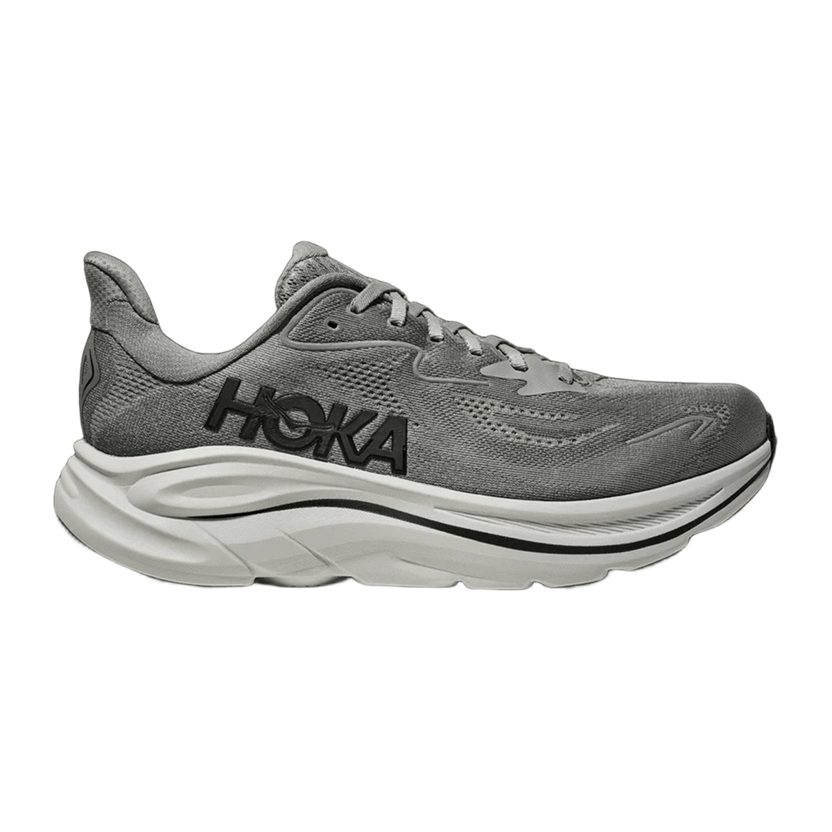 HOKA Clifton 10 Wide men's road running shoe in Galactic Grey/Asteroid