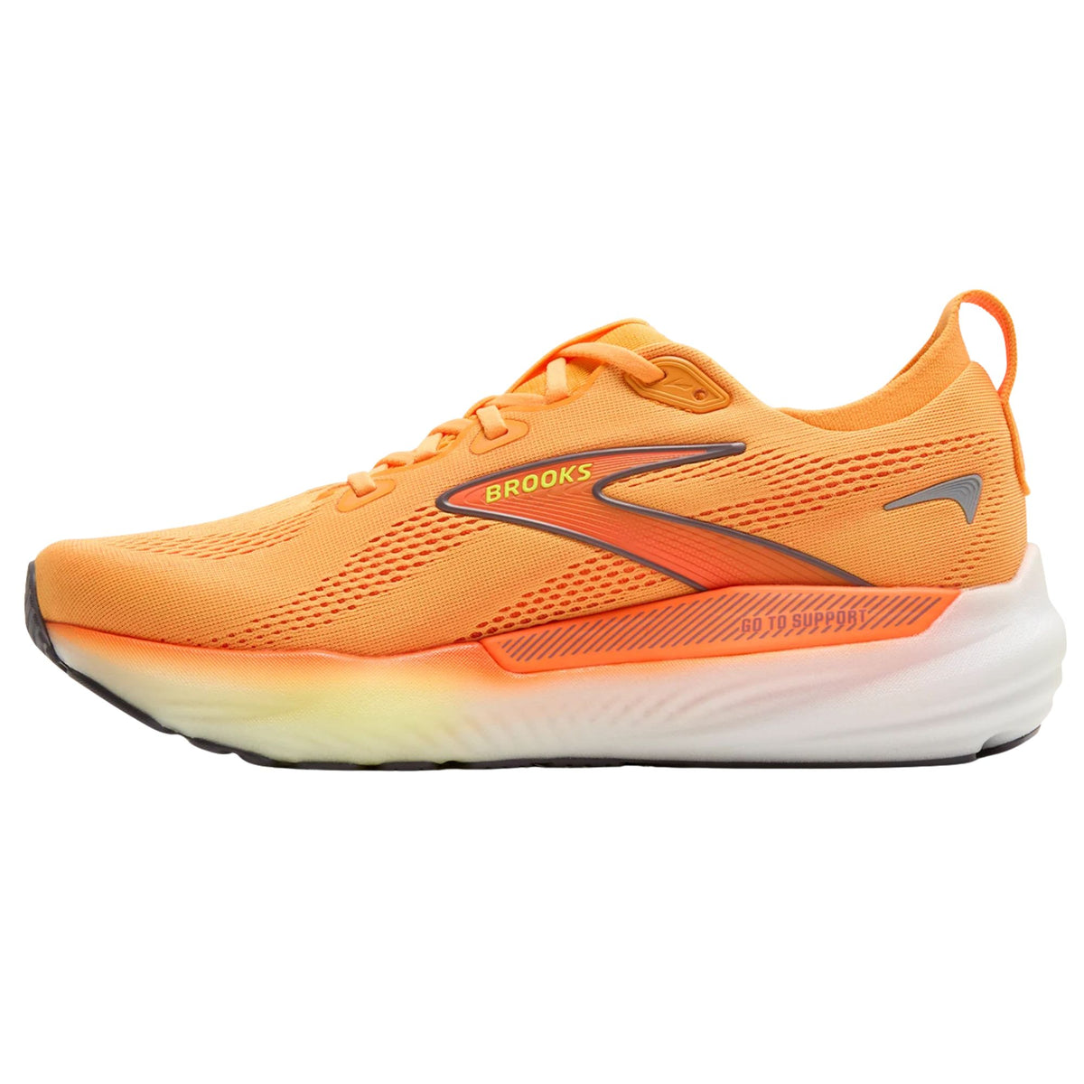Brooks Glycerin GTS 22 men's stability running shoe in Orange/Nightlife/White, alternate view