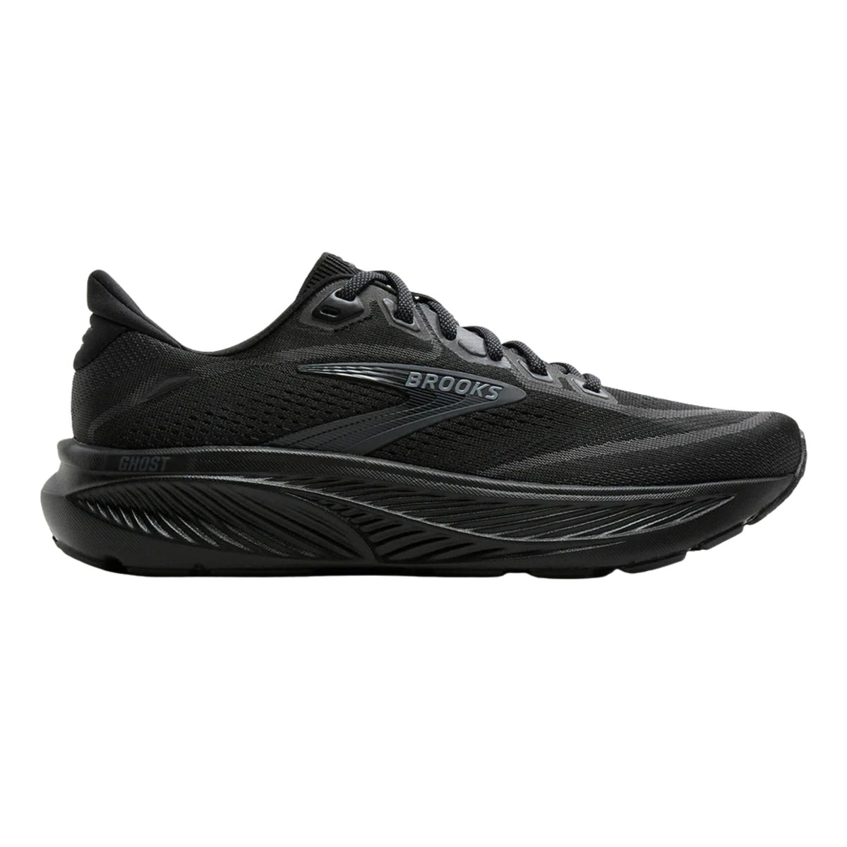Brooks Ghost 18 Wide men's road running shoe in Black/Black/Ebony