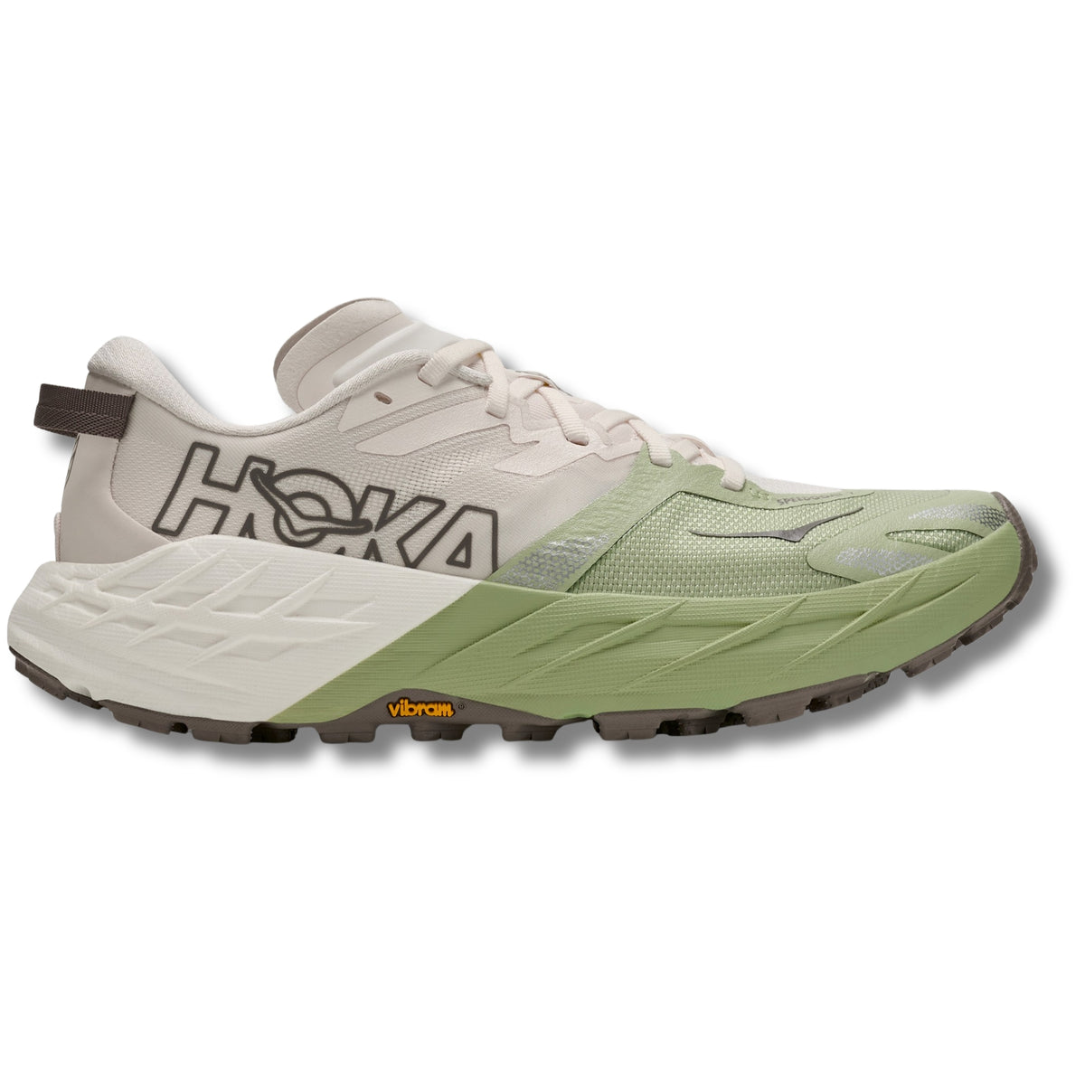 HOKA Speedgoat 7 women's trail running shoe in Alabaster/Morning Dew