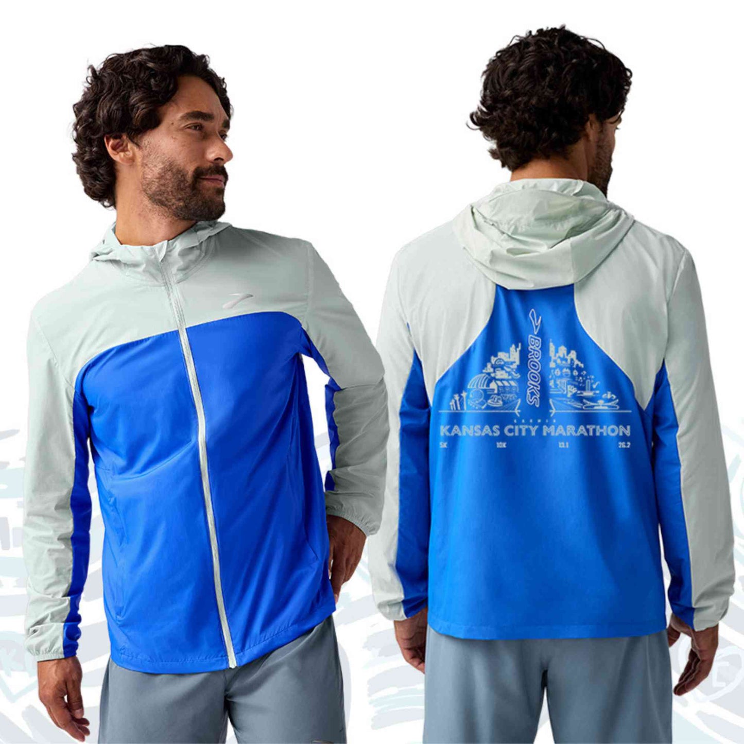 KC MARATHON THEMED BROOKS MEN'S CANOPY PACKABLE JACKET