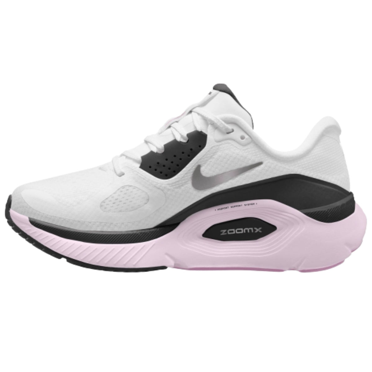 Nike Structure Plus women's stability running shoe in White/Metallic Silver/Black, alternate view