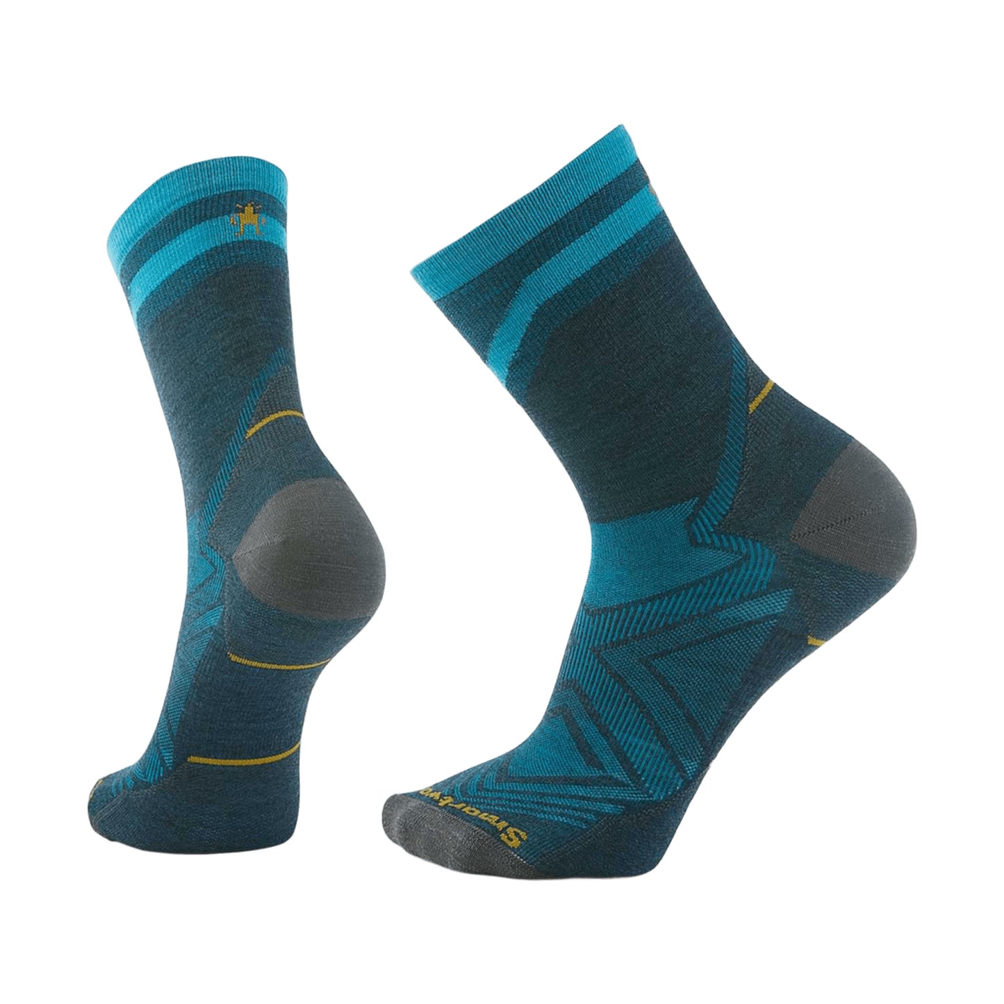 SMARTWOOL RUN ZERO CUSHION PATTERN MID CREW SOCKS