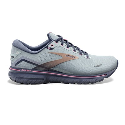 BROOKS WOMEN'S GHOST 15 - SPA BLUE/NEO PINK/ COPPER (492) - 5.5
