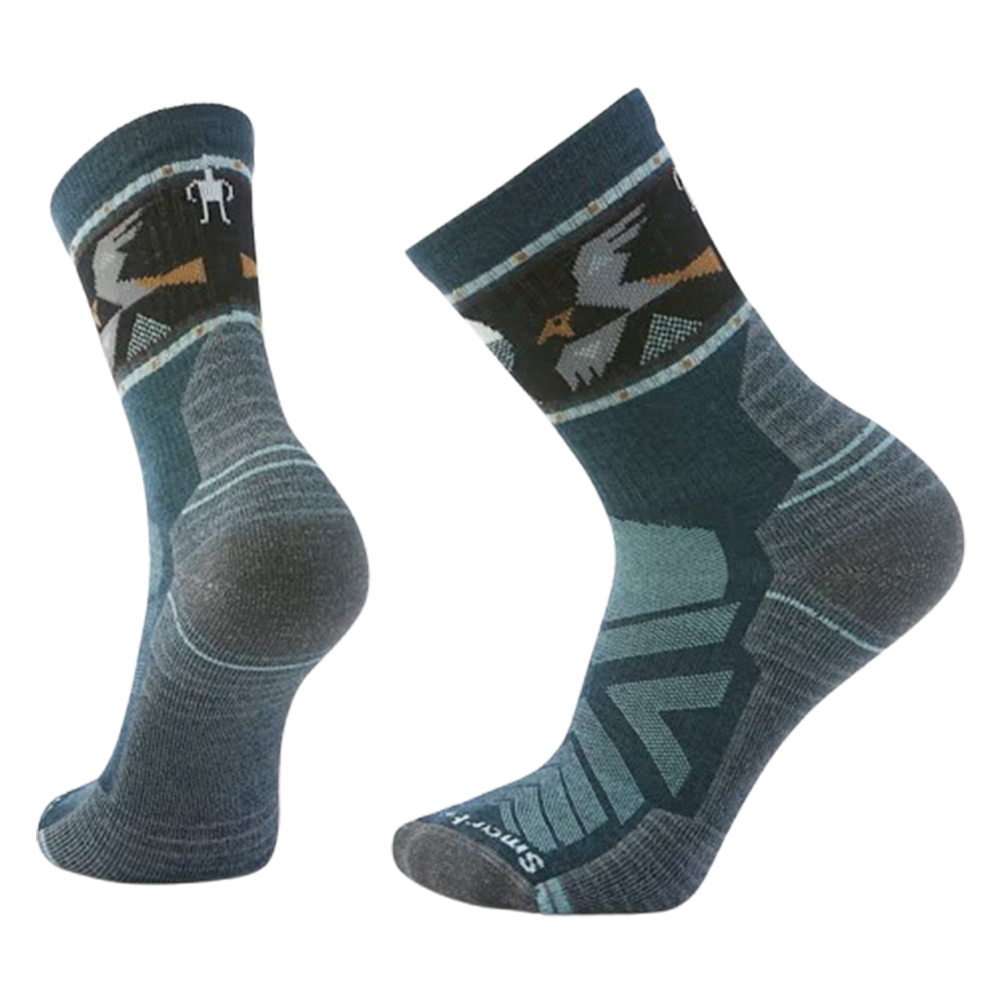 SMARTWOOL HIKE LIGHT CUSHION SOARING PRINT MID CREW SOCKS