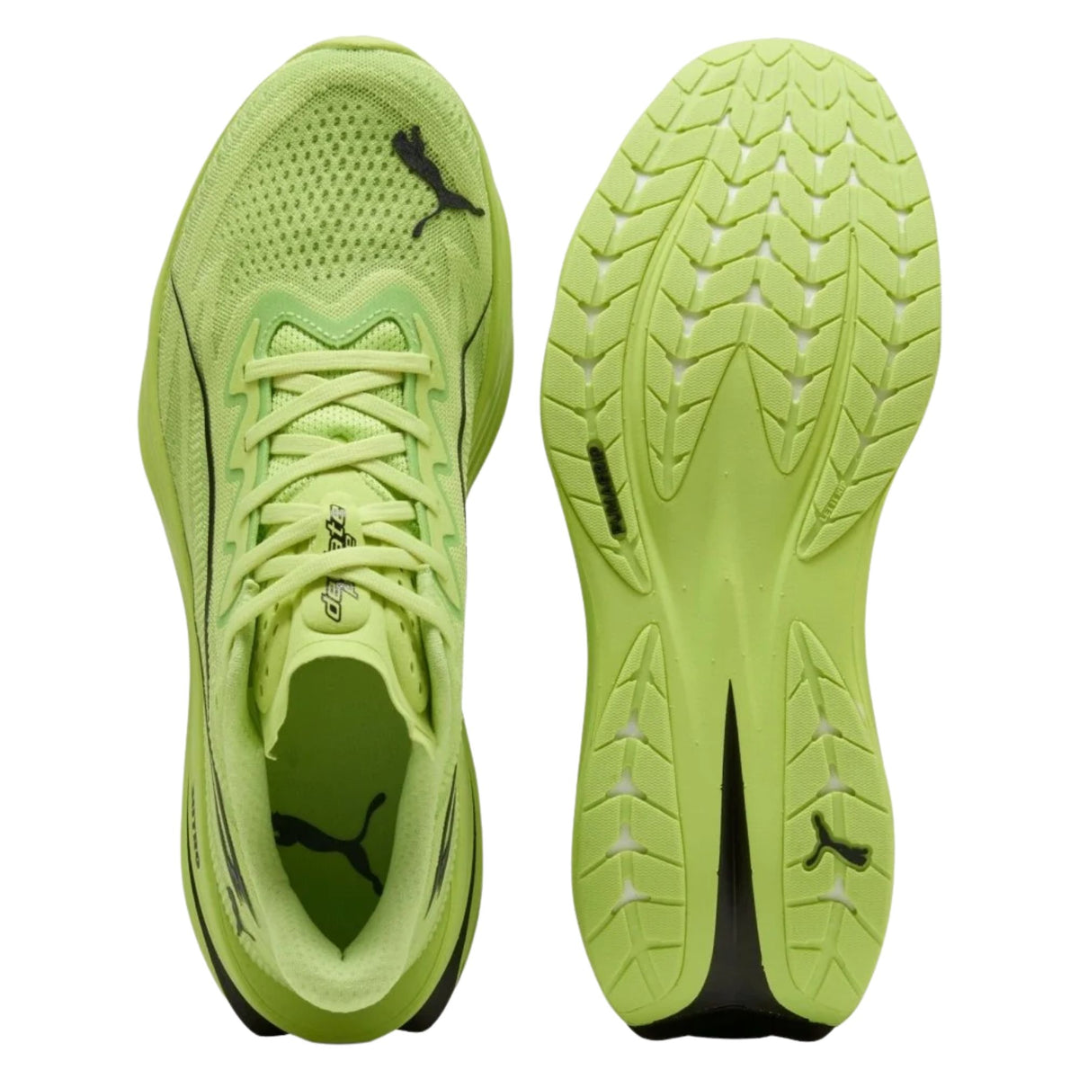PUMA Deviate Pure Nitro men's road running shoe in Sunny Lime/Puma Black, alternate view
