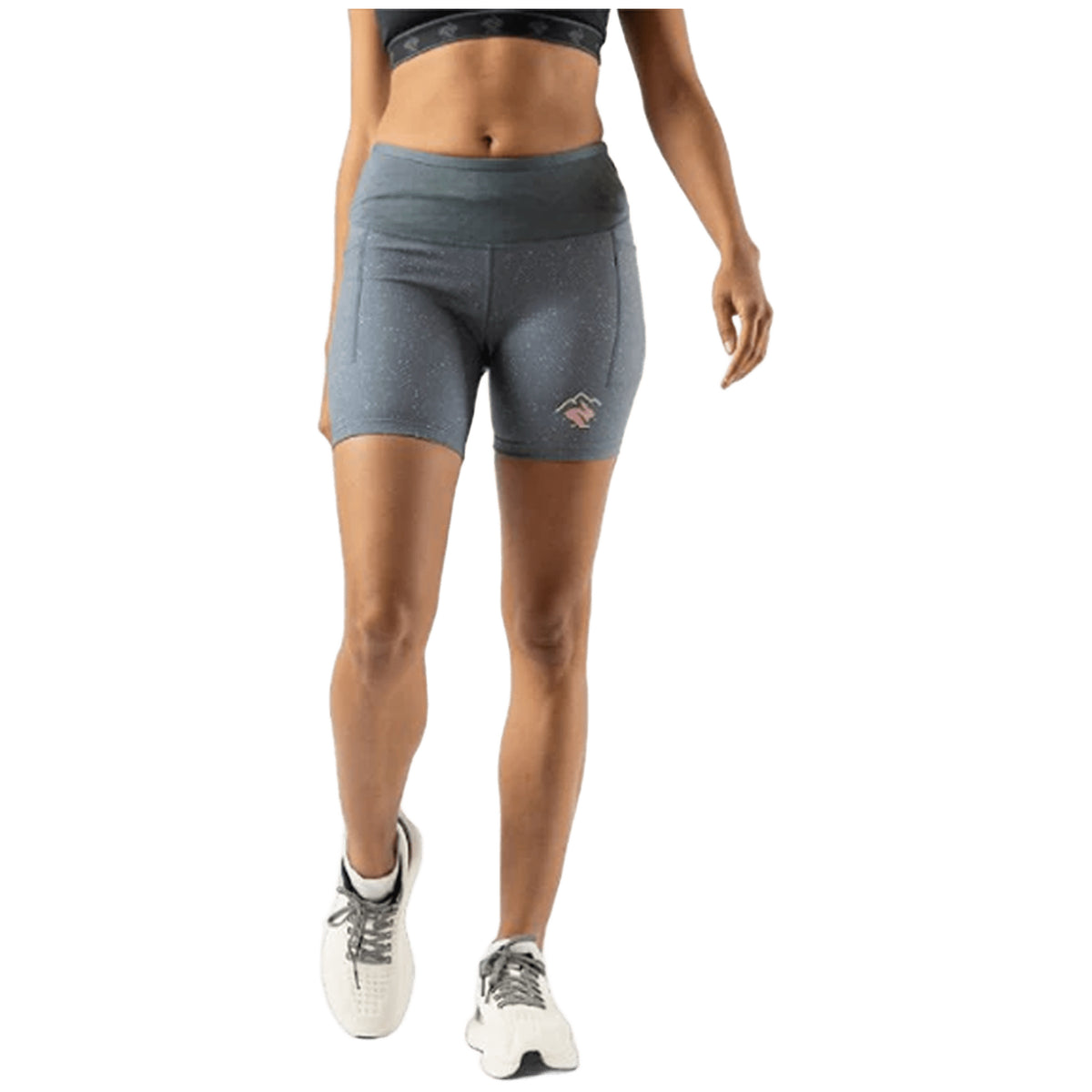 Rabbit Leggy Smashems 5" women's running shorts in Stormy Weather Squares