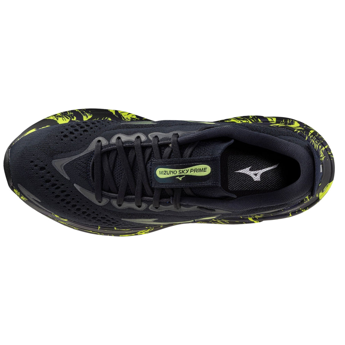 Mizuno Sky Prime men's road running shoe in Vulcan/Grossular Green, alternate view