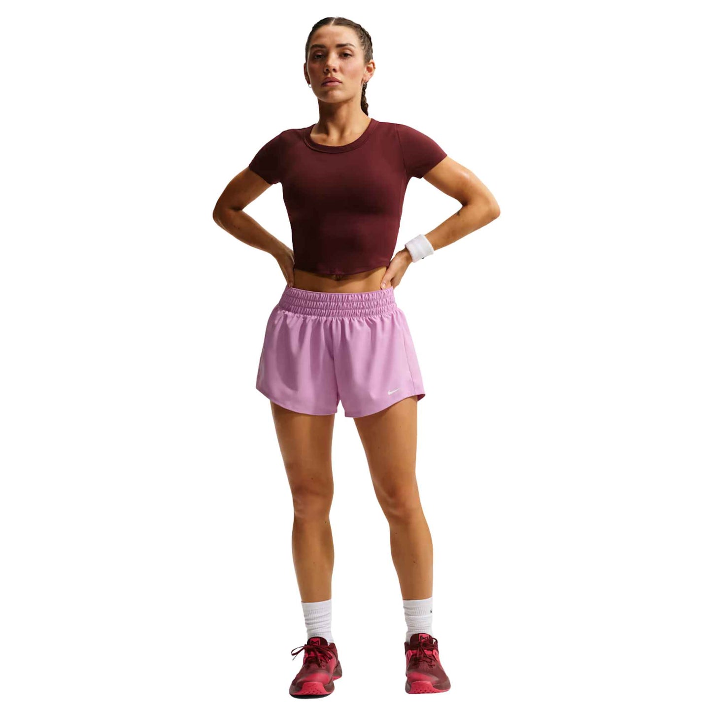 NIKE WOMEN'S ONE DRI-FIT MID-RISE 3" BRIEF-LINED SHORTS