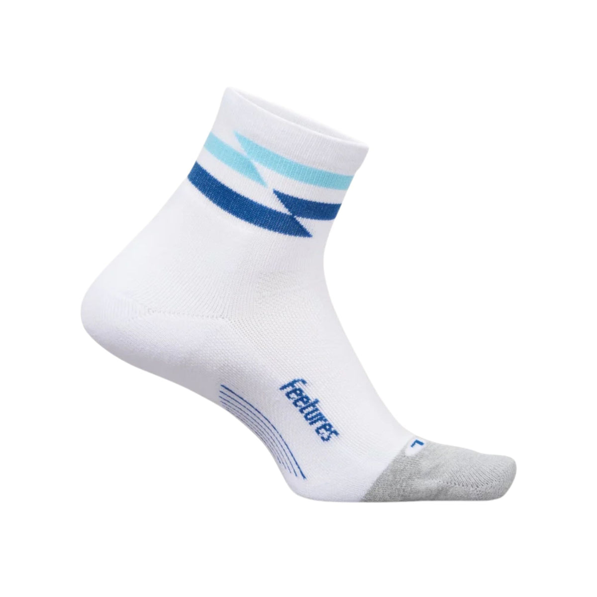 Feetures Elite Light Cushion Quarter Sock in White Track