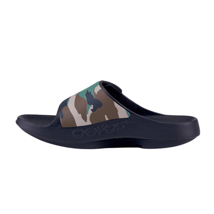 OOFOS OOahh Sport Flex Slide in Woodland Camo, alternate view