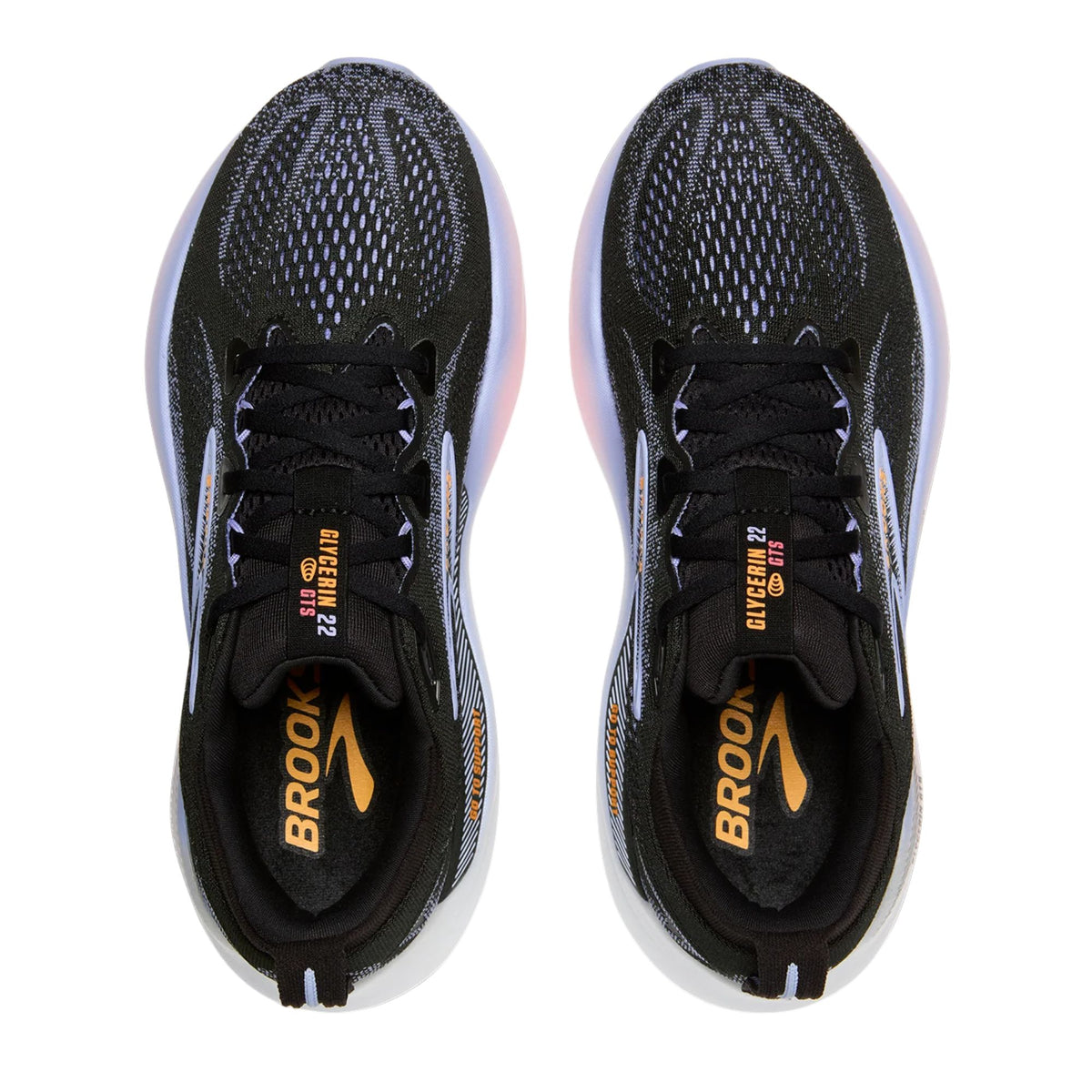 Brooks Glycerin GTS 22 women's stability running shoe in Black/Blue Heron/Orange, alternate view