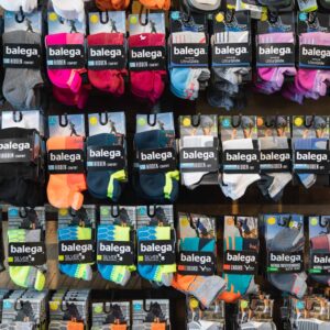 selection of running socks available in kansas city at the running well store