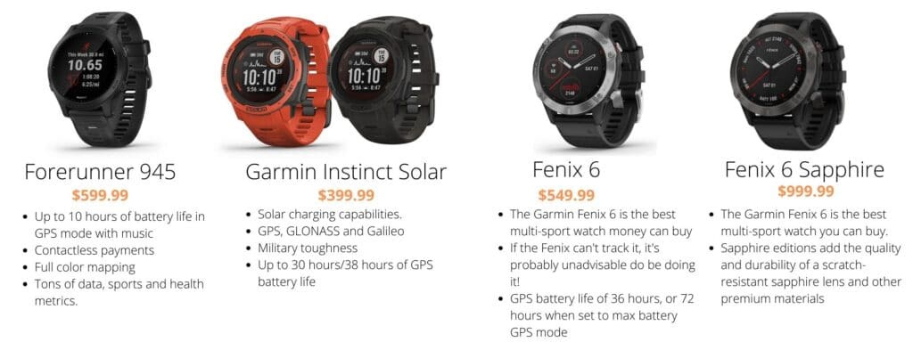 Garmin Fenix 6 and Garmin Instinct Solar