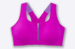 Brooks Dare Zip Run Bra can be found in KC at Th Running Well Store. 