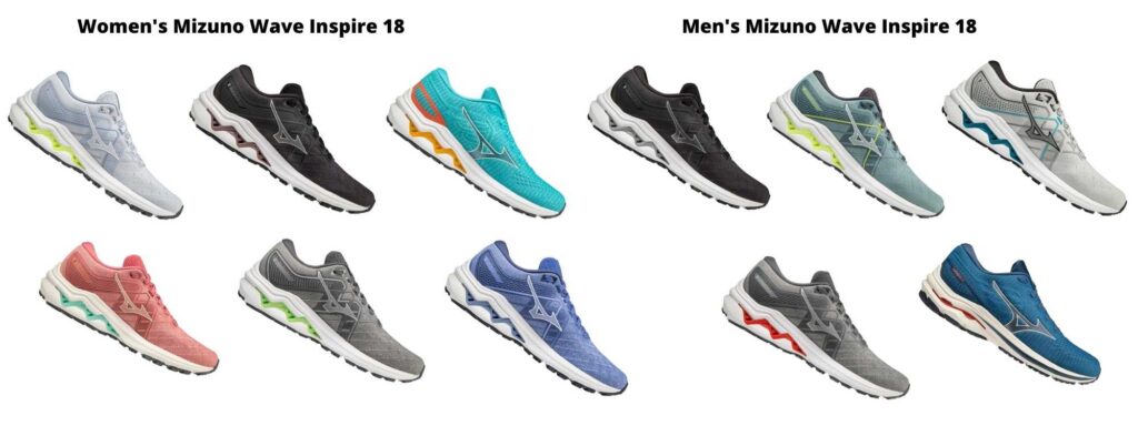 Women's & Men's Wave Inspire 18 can be found at The Running Well Store