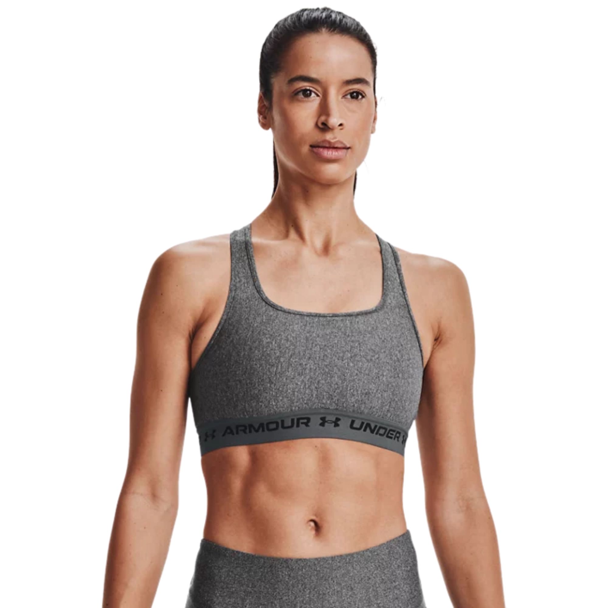 Under Armour Women's Sports Bra Small Gray Blue Striped Pullover Running