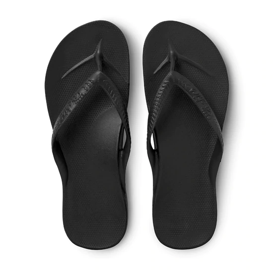 Archies Arch Support Flip Flops/Thongs - Black