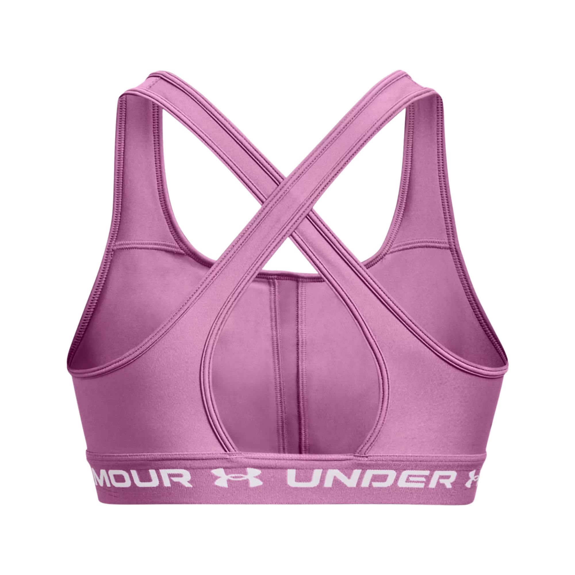 Under Armour, Crossback Womens Sports Bra, Elec Pink/Wht